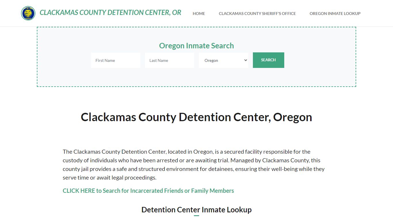 Clackamas County Detention Center, OR Inmate Roster, Offender Search